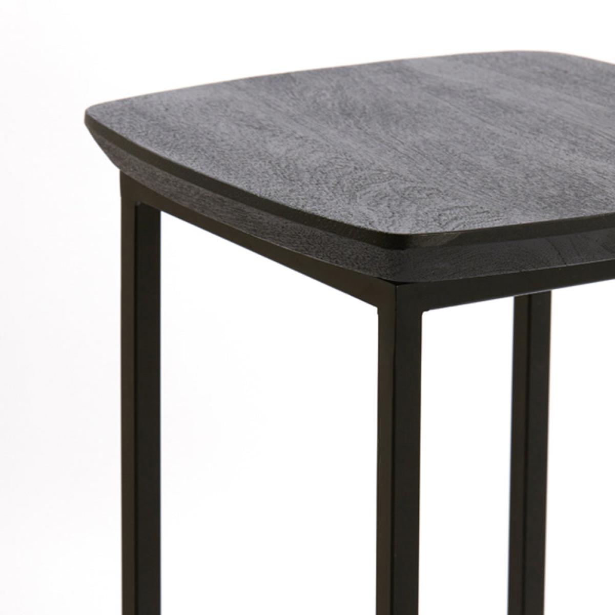 Light & Living Set of 2 Quenza Pillars - Acacia Wood & Black – image 5