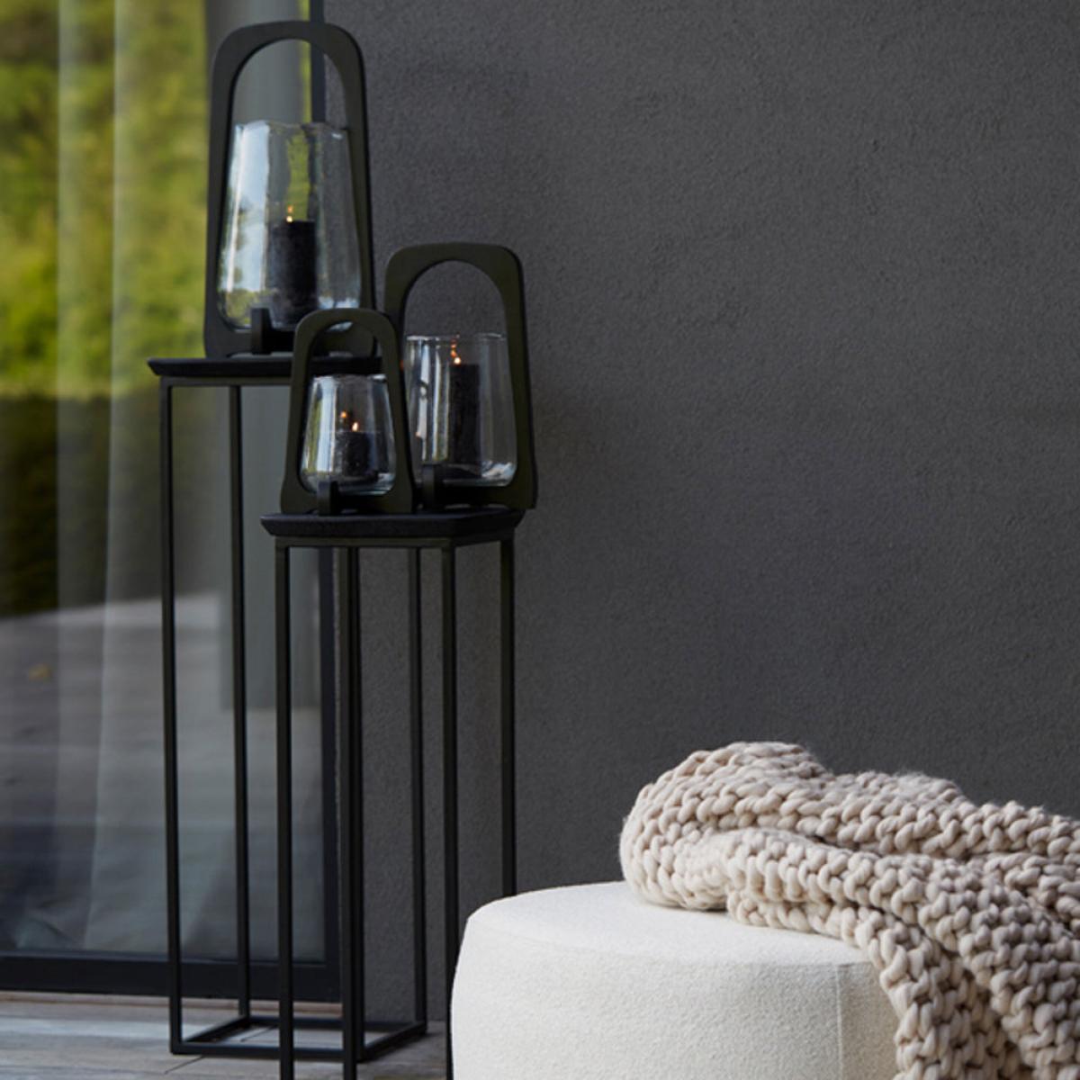 Light & Living Set of 2 Quenza Pillars - Acacia Wood & Black – image 8