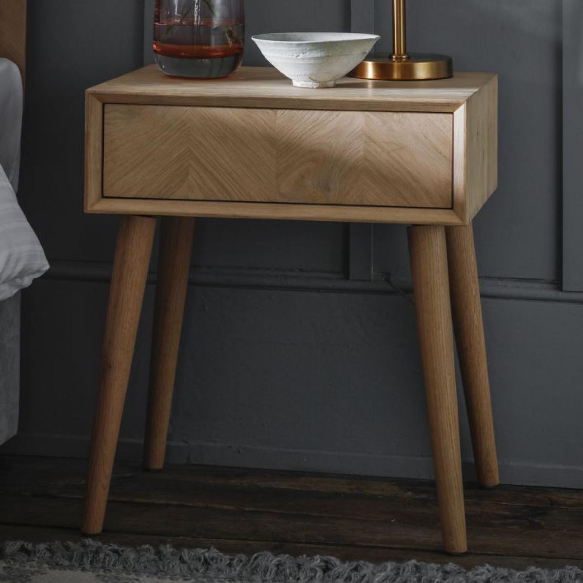 Gallery Interiors Milano 1 Drawer Side Table | Outlet – image 2