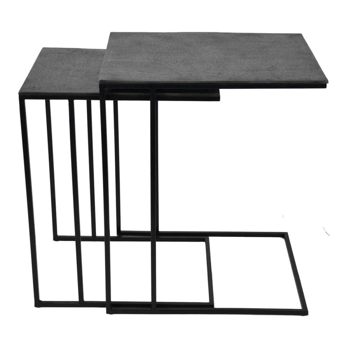 Libra Luna Set Of 2 Graphite Textured Aluminium Side Tables – image 3