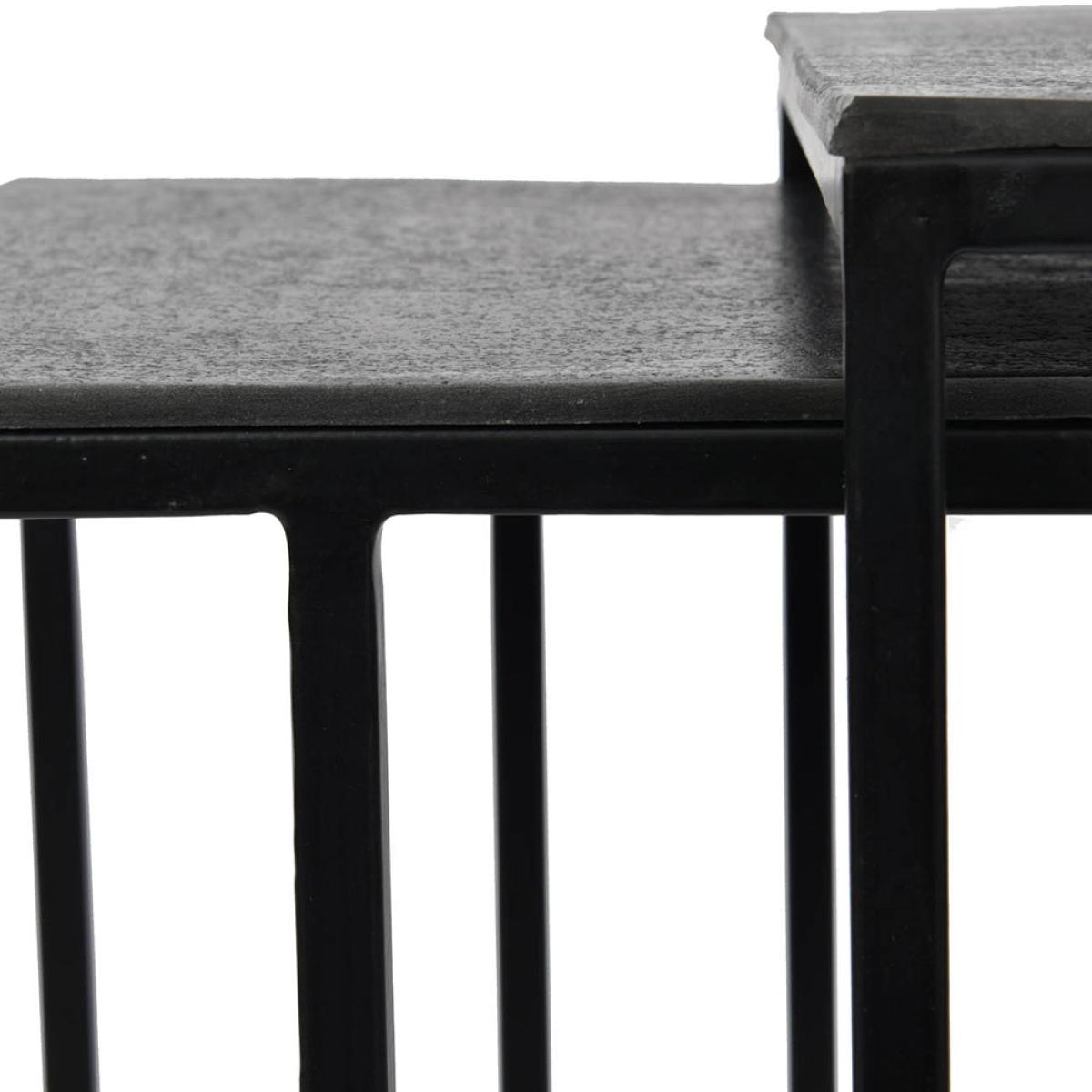 Libra Luna Set Of 2 Graphite Textured Aluminium Side Tables – image 5