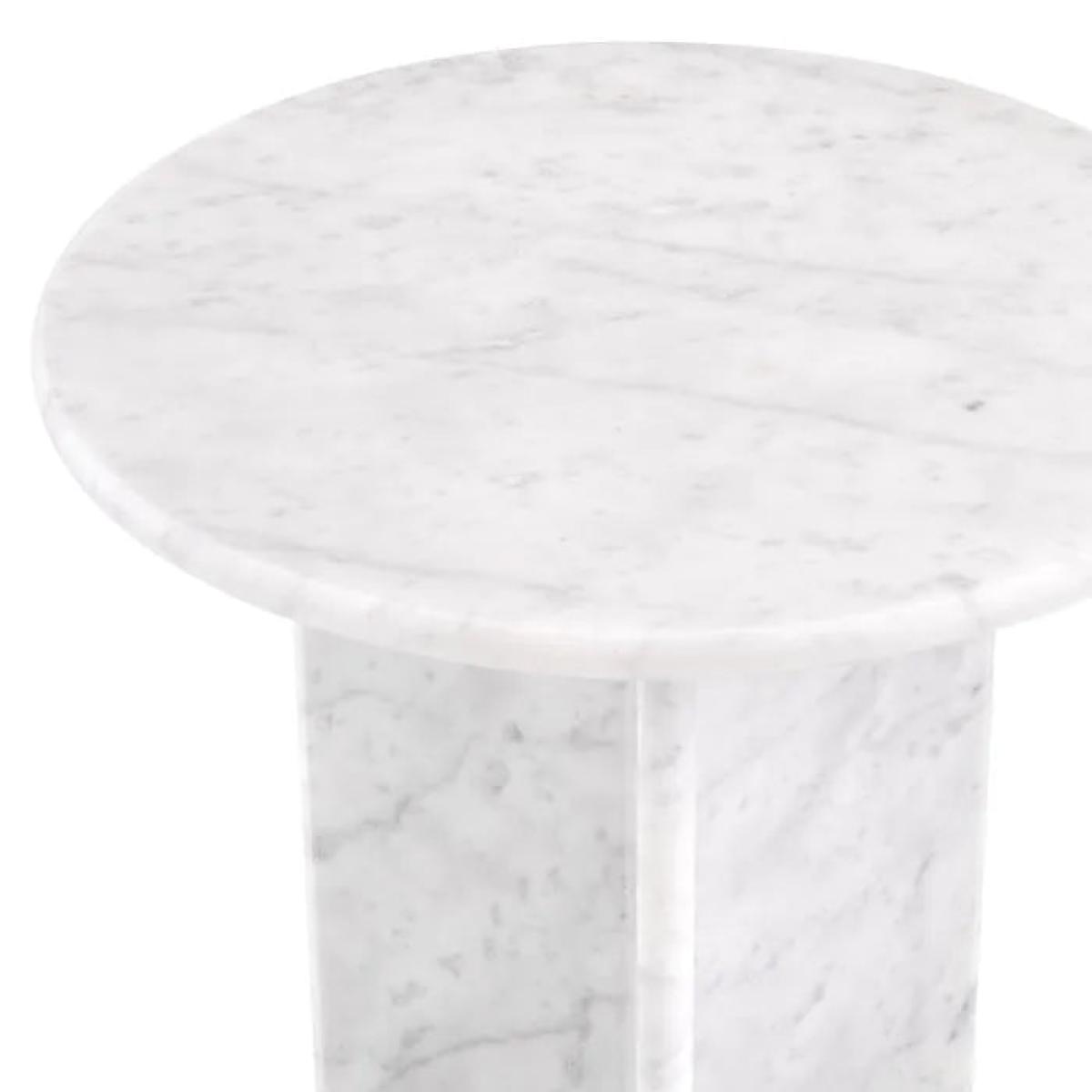Eichholtz Pontini Side Table in Honed White Marble – image 2