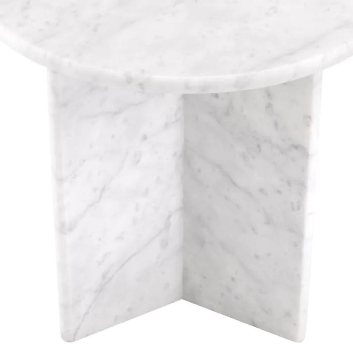Eichholtz Pontini Side Table in Honed White Marble – image 3