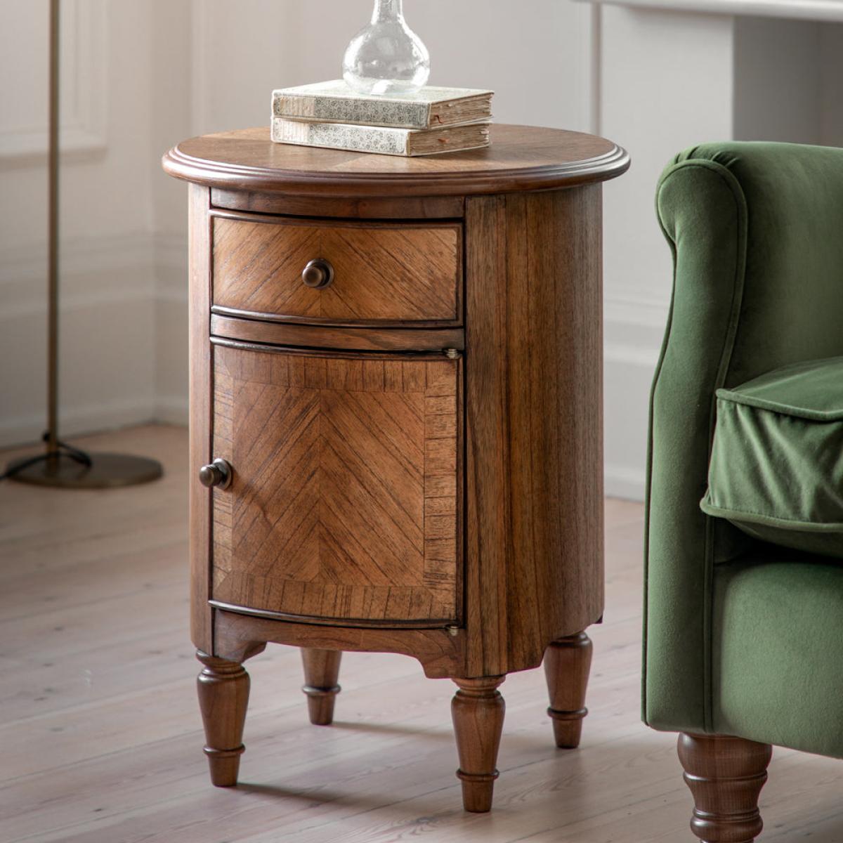 Gallery Interiors Highgate Drum Side Table in Natural Wood – image 4