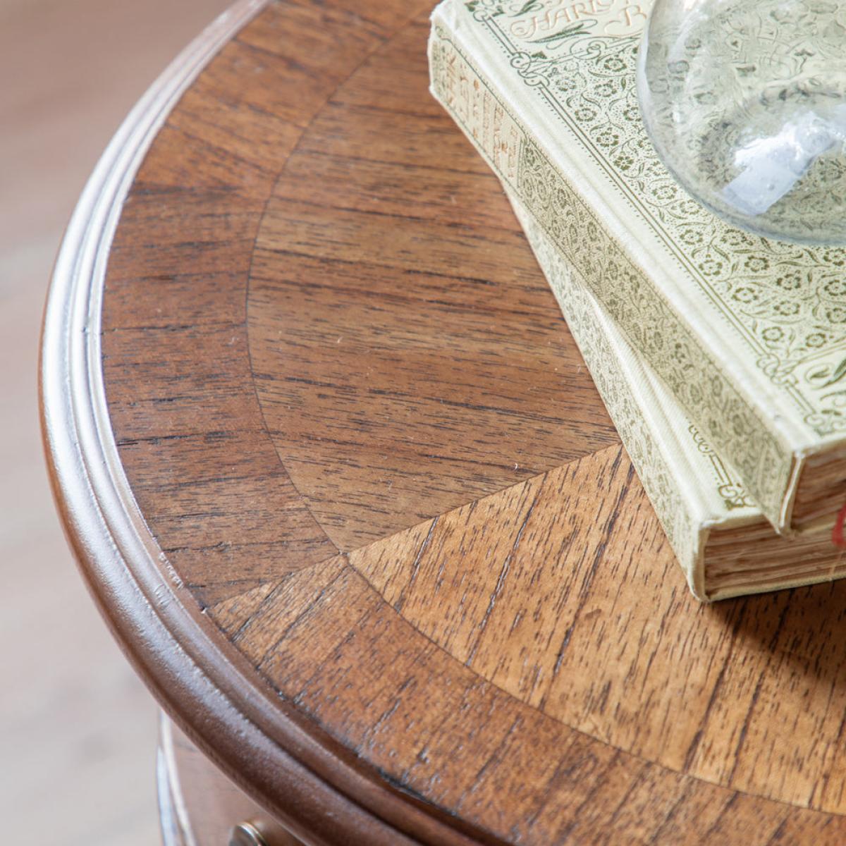 Gallery Interiors Highgate Drum Side Table in Natural Wood – image 5