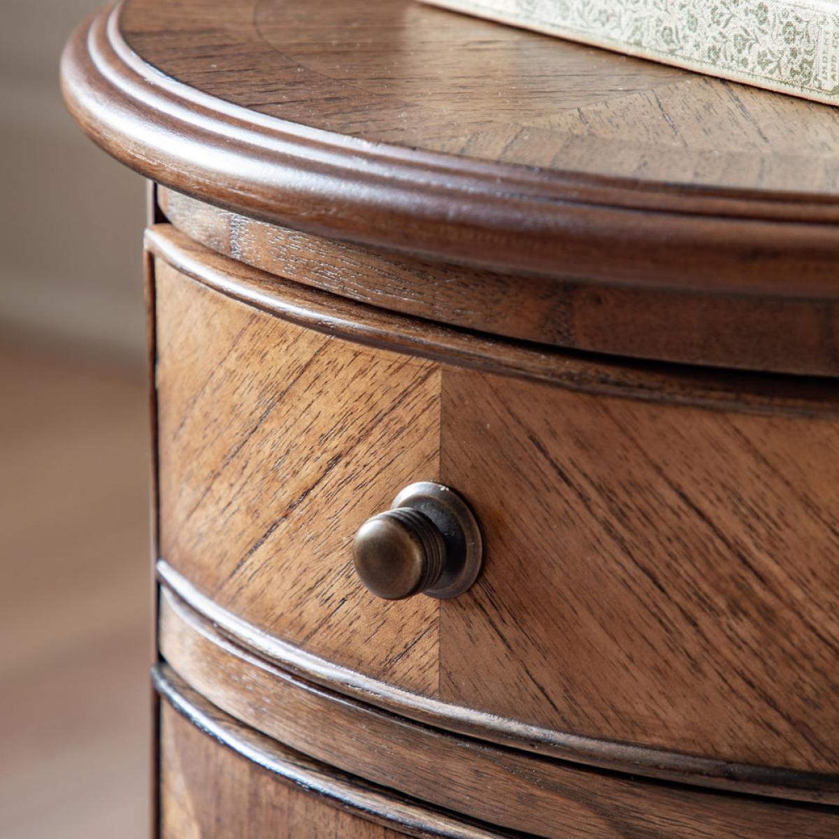 Gallery Interiors Highgate Drum Side Table in Natural Wood – image 6