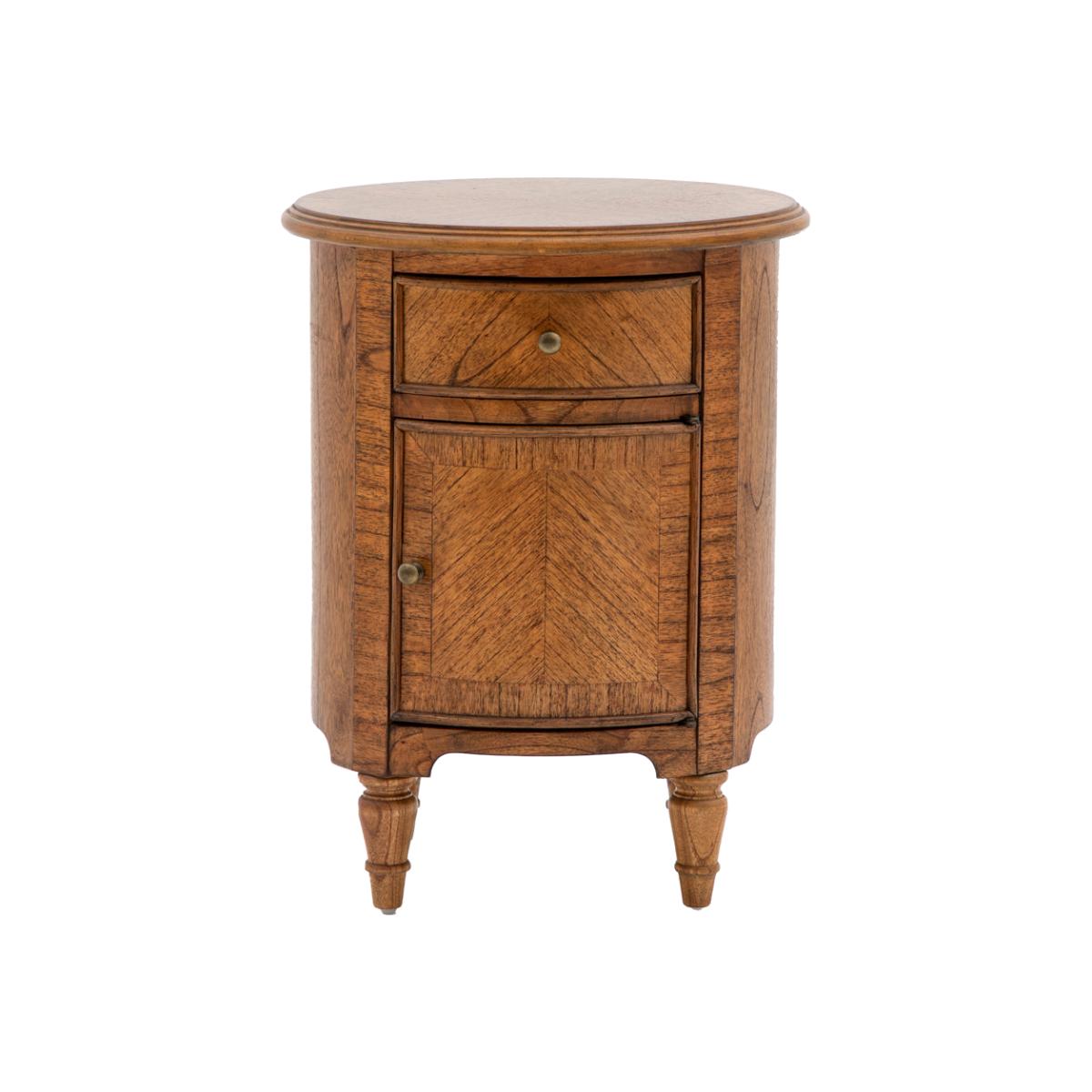 Gallery Interiors Highgate Drum Side Table in Natural Wood – image 1