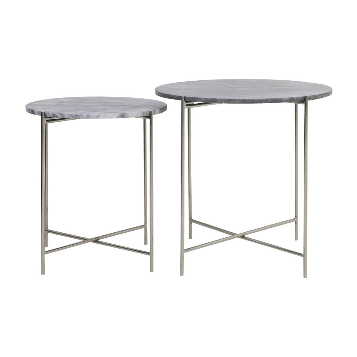 Light & Living Delon Side Table Grey And Nickel Set of 2 – image 1