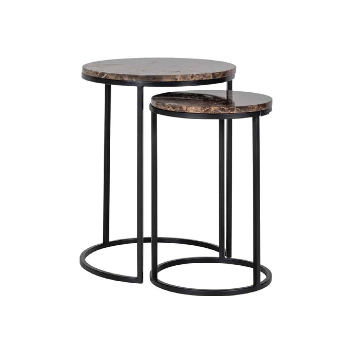 Richmond Dalton Set of 2 Brown Round Side Table – image 1