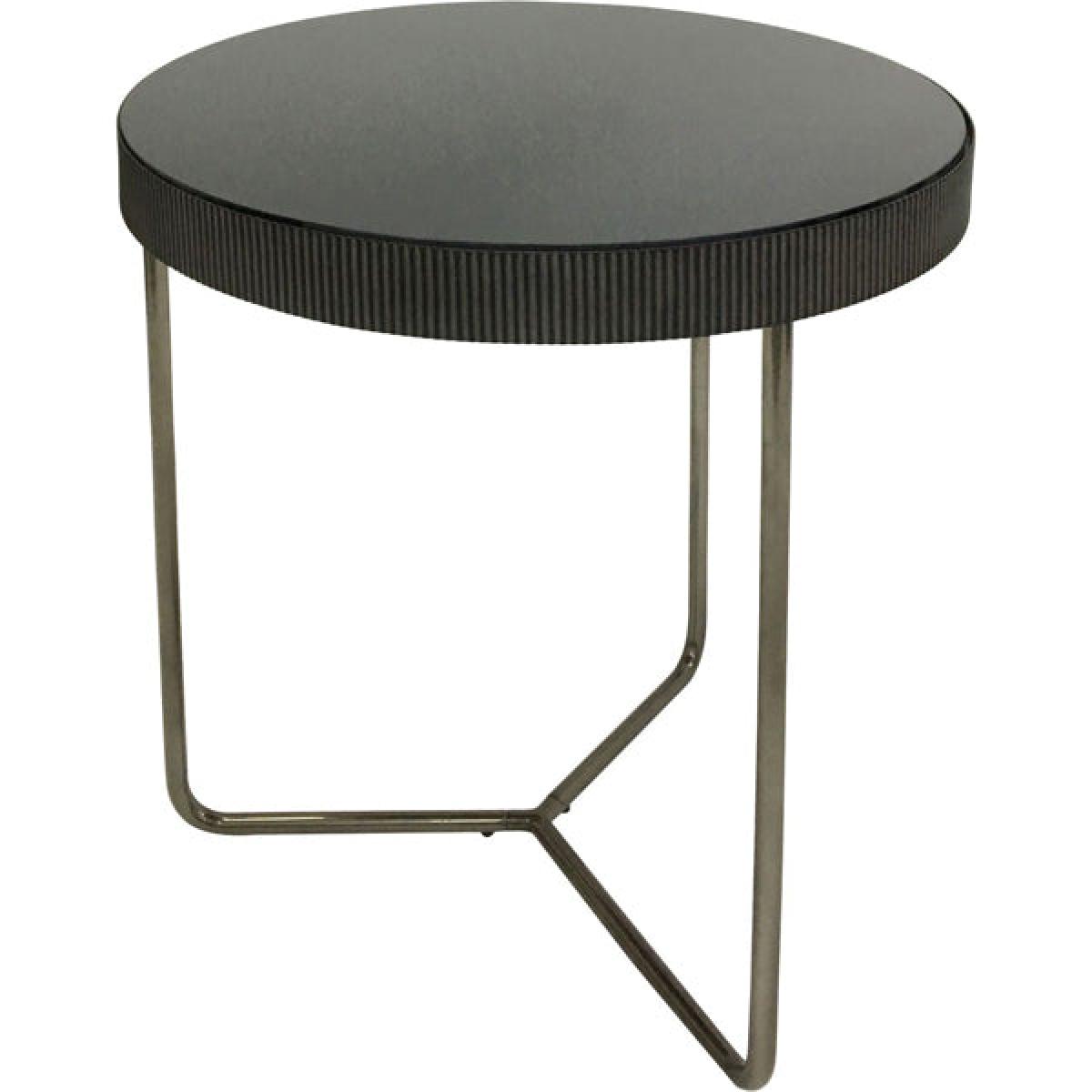 Libra Calm Neutral Collection - Set of 2 Knightsbridge Glass Side Table Black Tinted – image 3