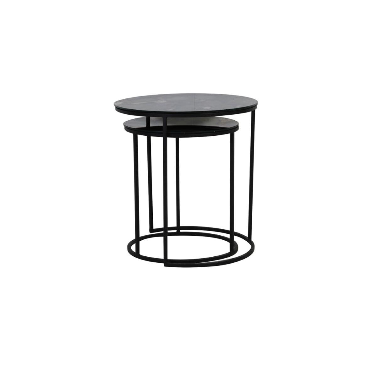 Light & Living Tabun Side Table Antique And Matt Black Set of 2 – image 3