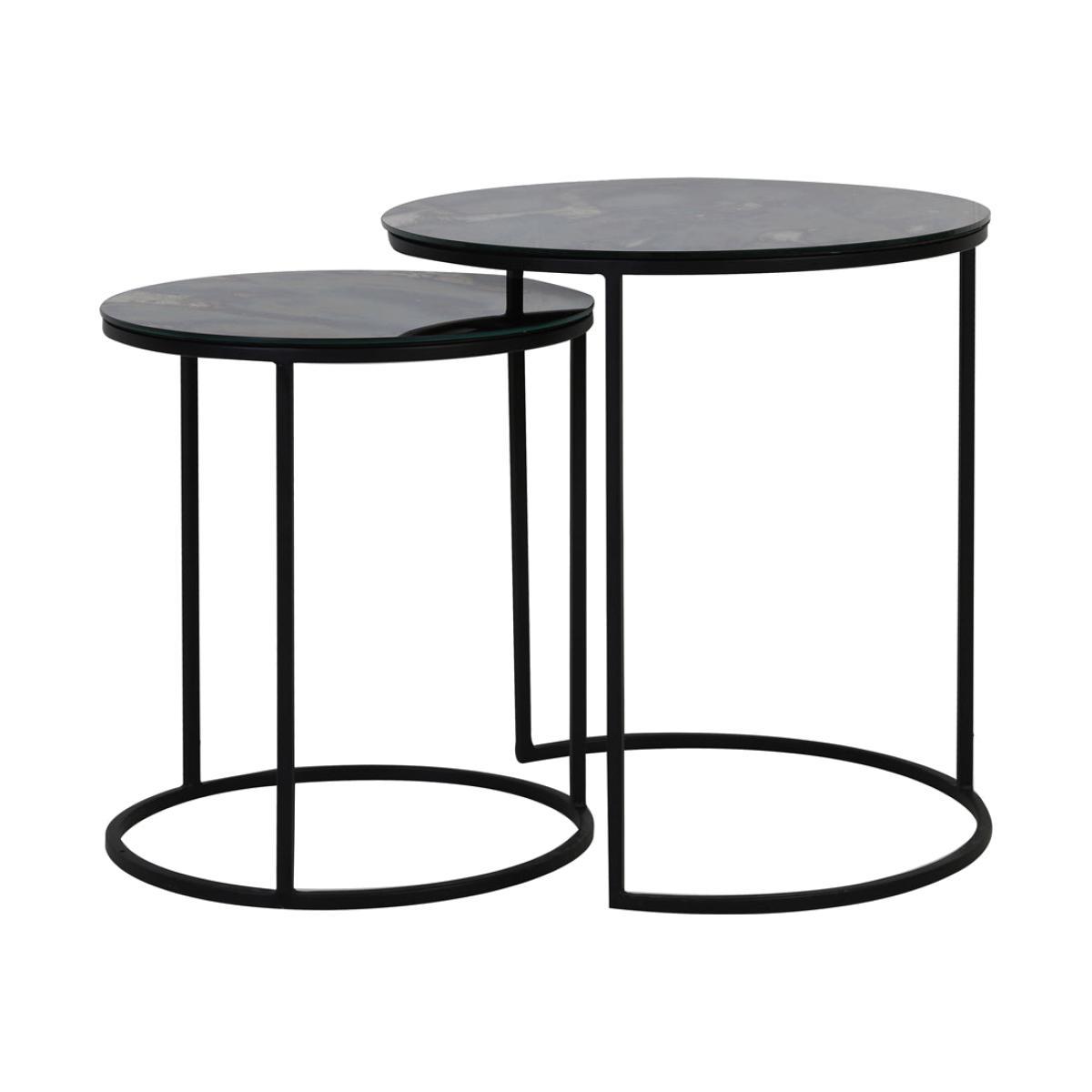 Light & Living Tabun Side Table Antique And Matt Black Set of 2 – image 1