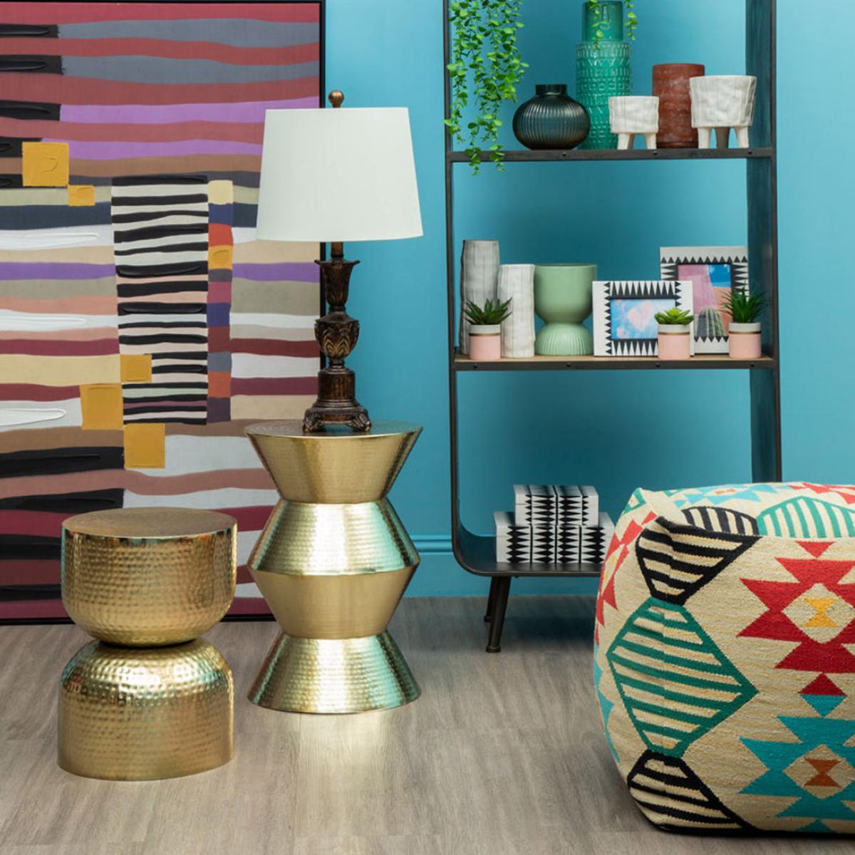 Olivia's Rabia Invertyed Bowl Drum Style Side Table in Gold – image 4