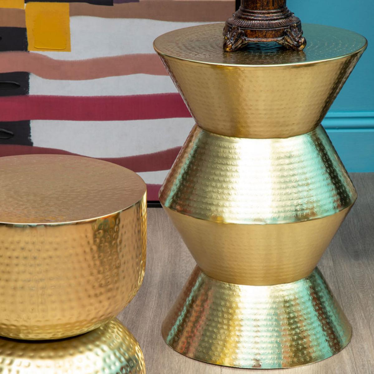 Olivia's Rabia Invertyed Bowl Drum Style Side Table in Gold – image 5