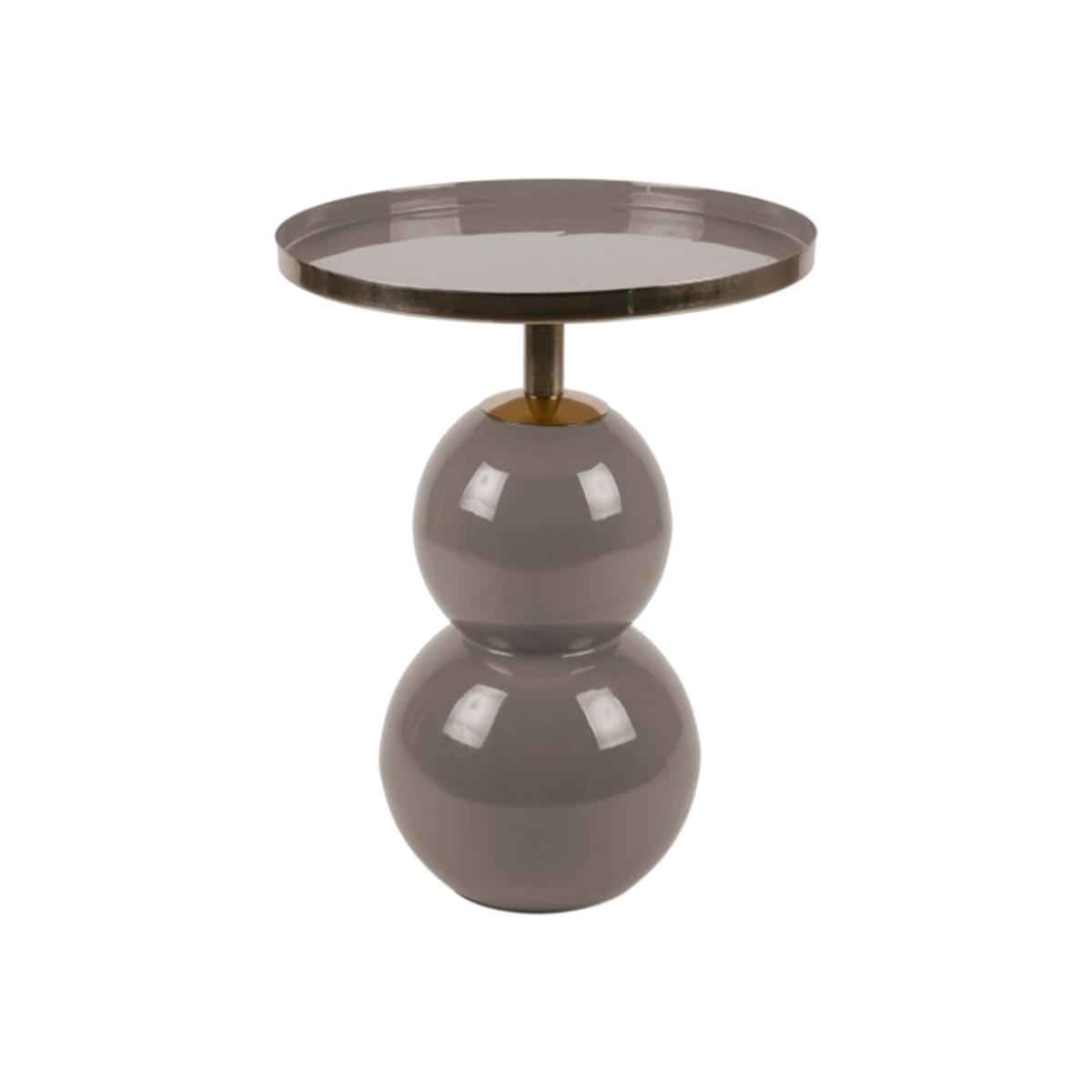 Leitmotiv Pair of 2 Iron Enamel Nora Side Tables in Warm Grey