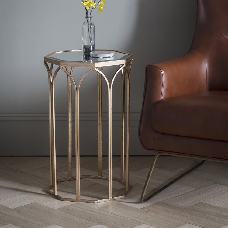 Gallery Direct Canterbury Side Table in Antique Gold