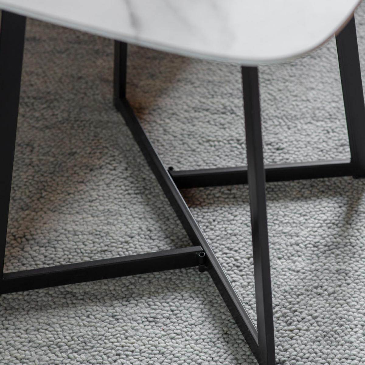 Gallery Interiors Finsbury Side Table in White Marble – image 3
