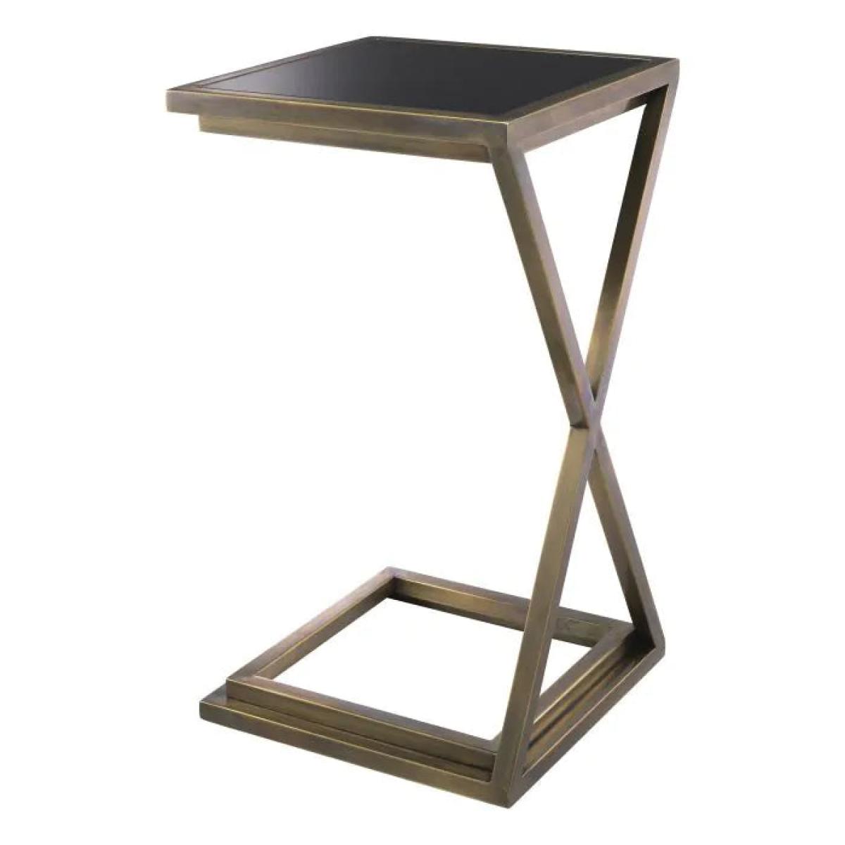 Eichholtz Cross Side Table in Vintage Brass Finish – image 2