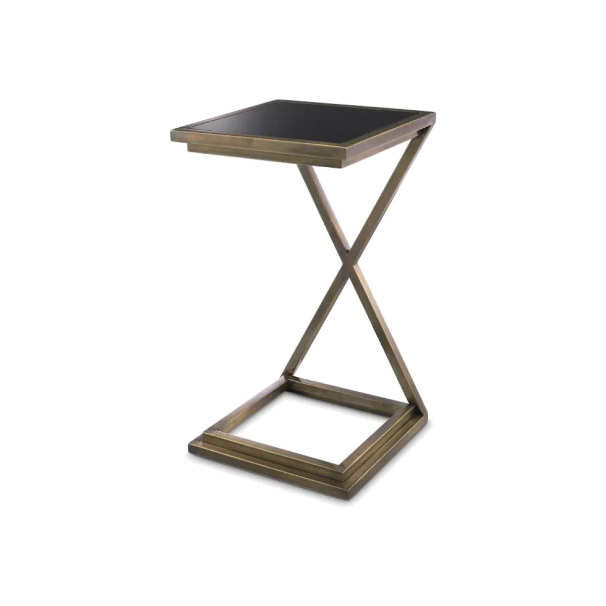 Eichholtz Cross Side Table in Vintage Brass Finish – image 1