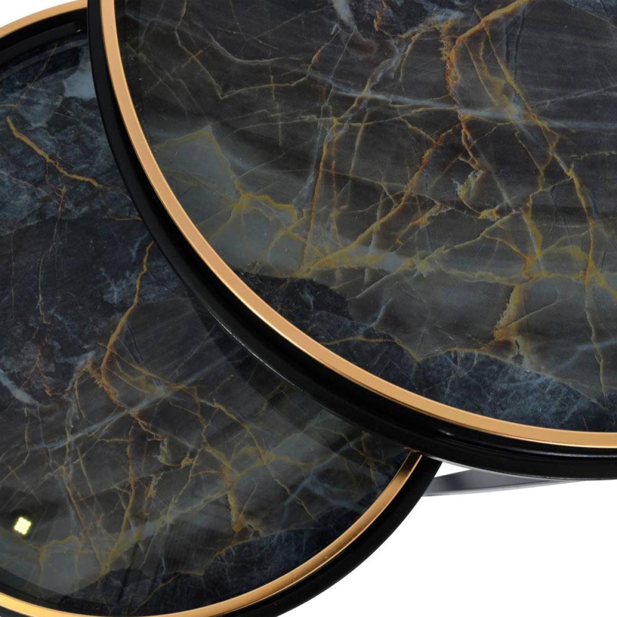 Libra Urban Botanic Collection - Vesuvius Black And Gold Set Of 2 Tables – image 4