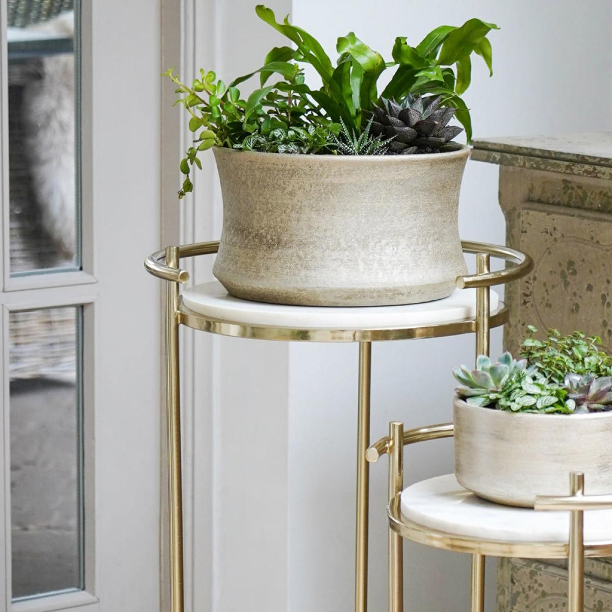 Ivyline Opulence Set of 2 Nested Side Tables in Marble & Gold – image 4