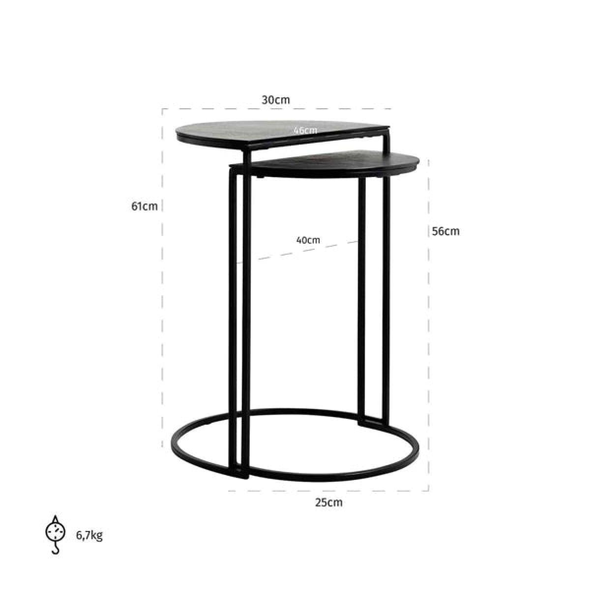 Richmond Bolder Set of 2 Black Round Side Table – image 6