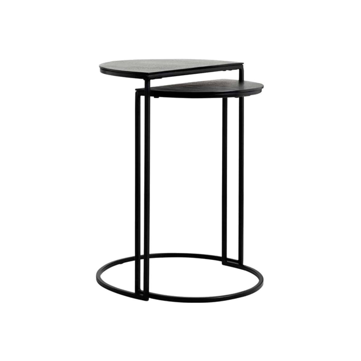 Richmond Bolder Set of 2 Black Round Side Table – image 1