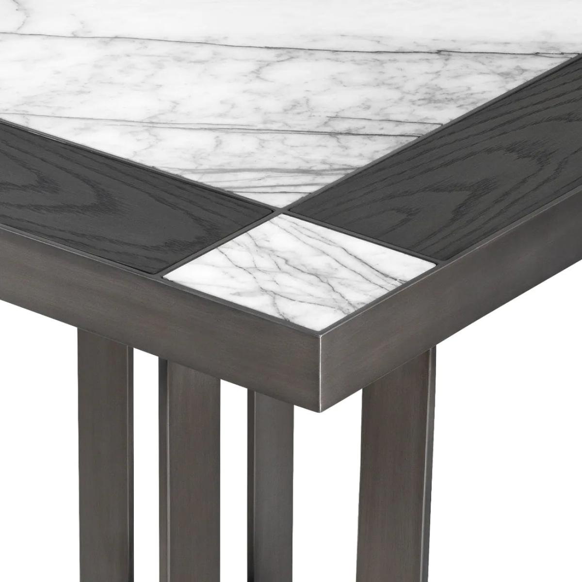 Eichholtz Hermoza Side Table in Mocha Crown Oak Veneer Bronze – image 4