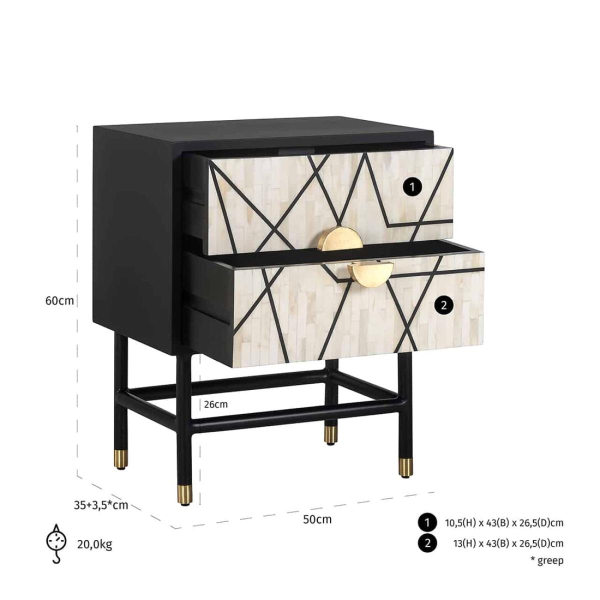 Richmond Novas 2 Draw Nighstand – image 2