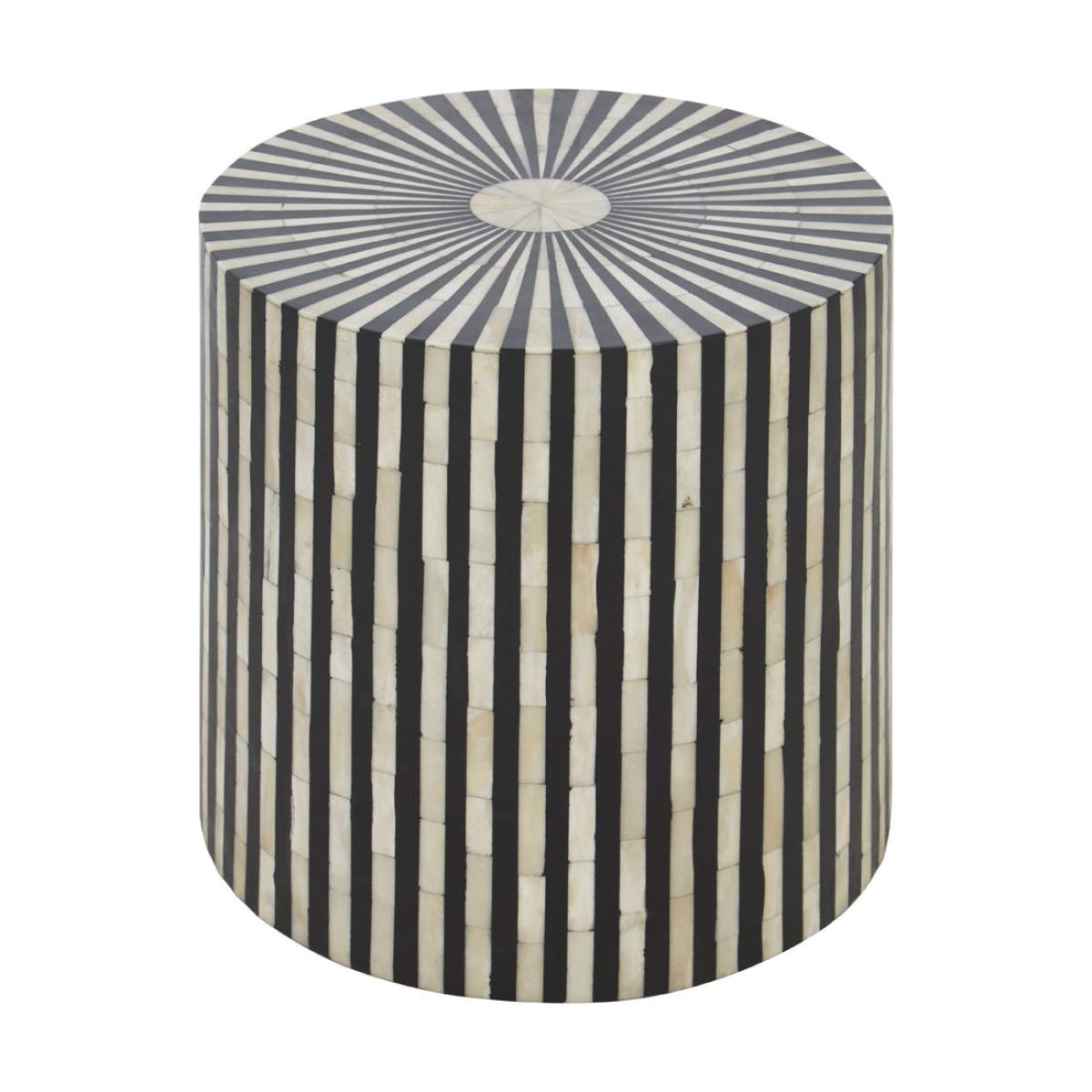 Olivia's Finley Side Table in Black & White Stripe – image 2