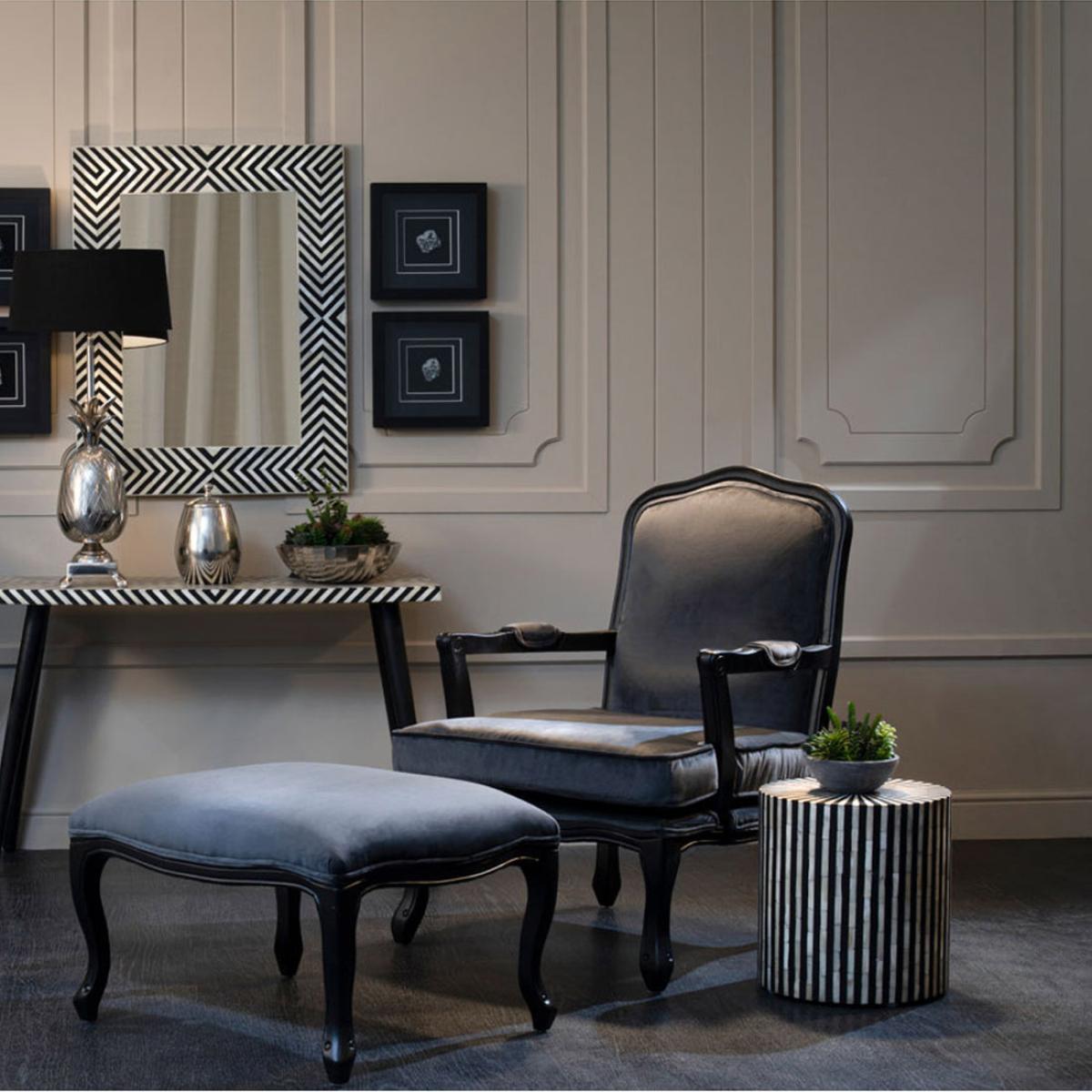 Olivia's Finley Side Table in Black & White Stripe – image 5