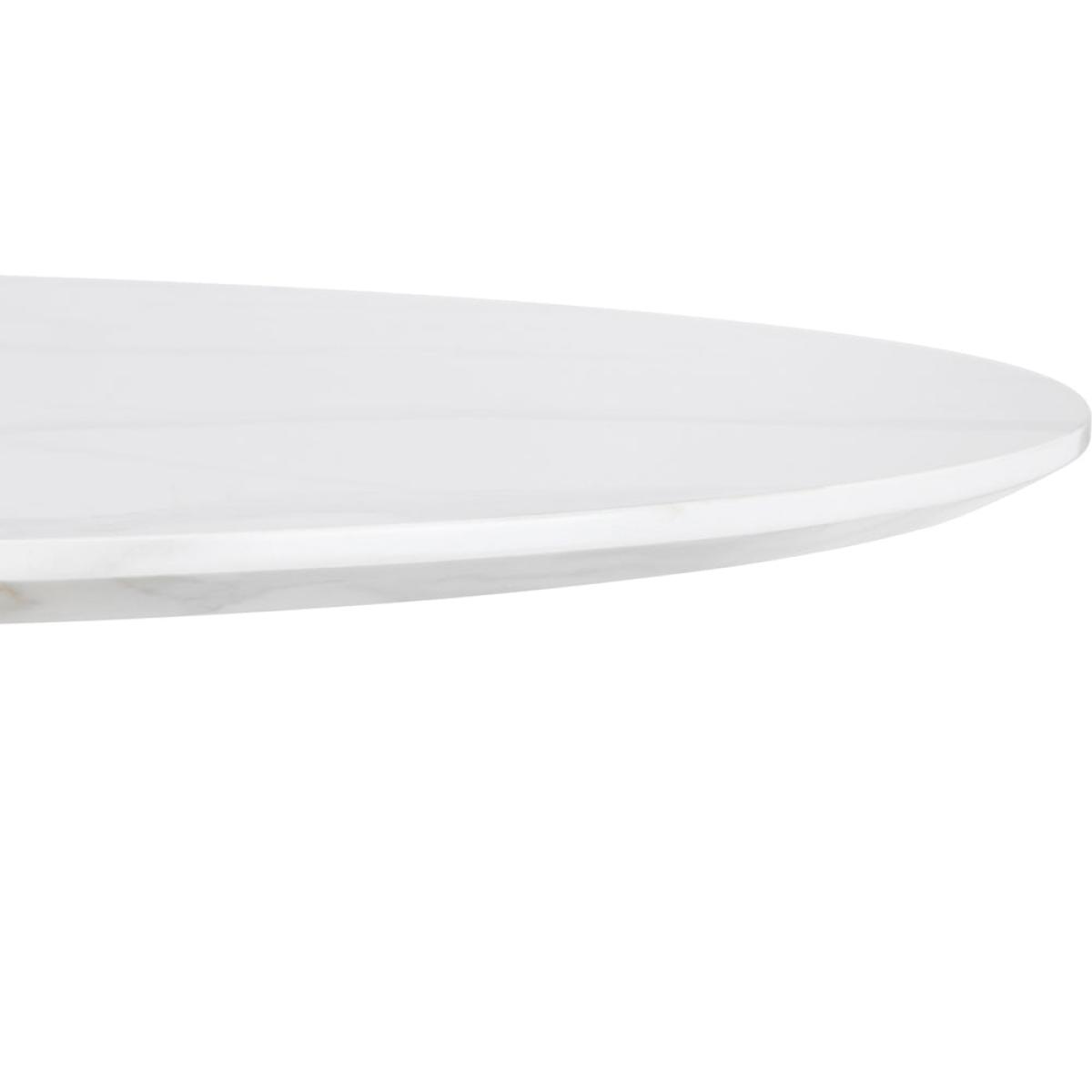 Olivia's Prio Round Pedestal Table in White & Gold – image 5