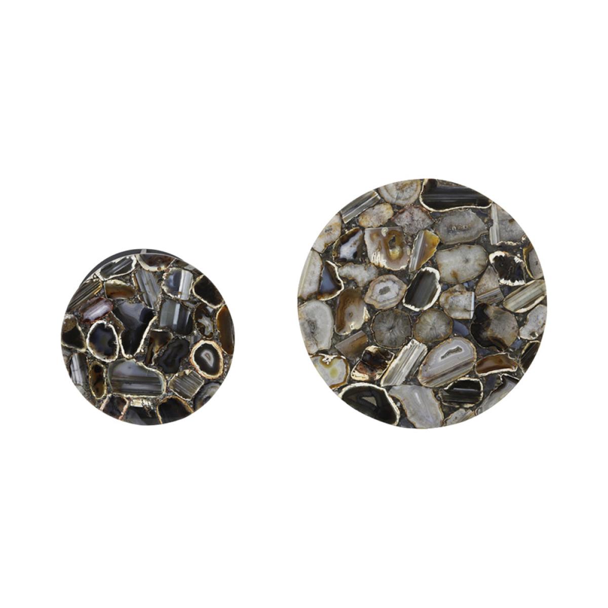 Light & Living Set of 2 Axat Side Tables - Agate Brown & Black – image 3