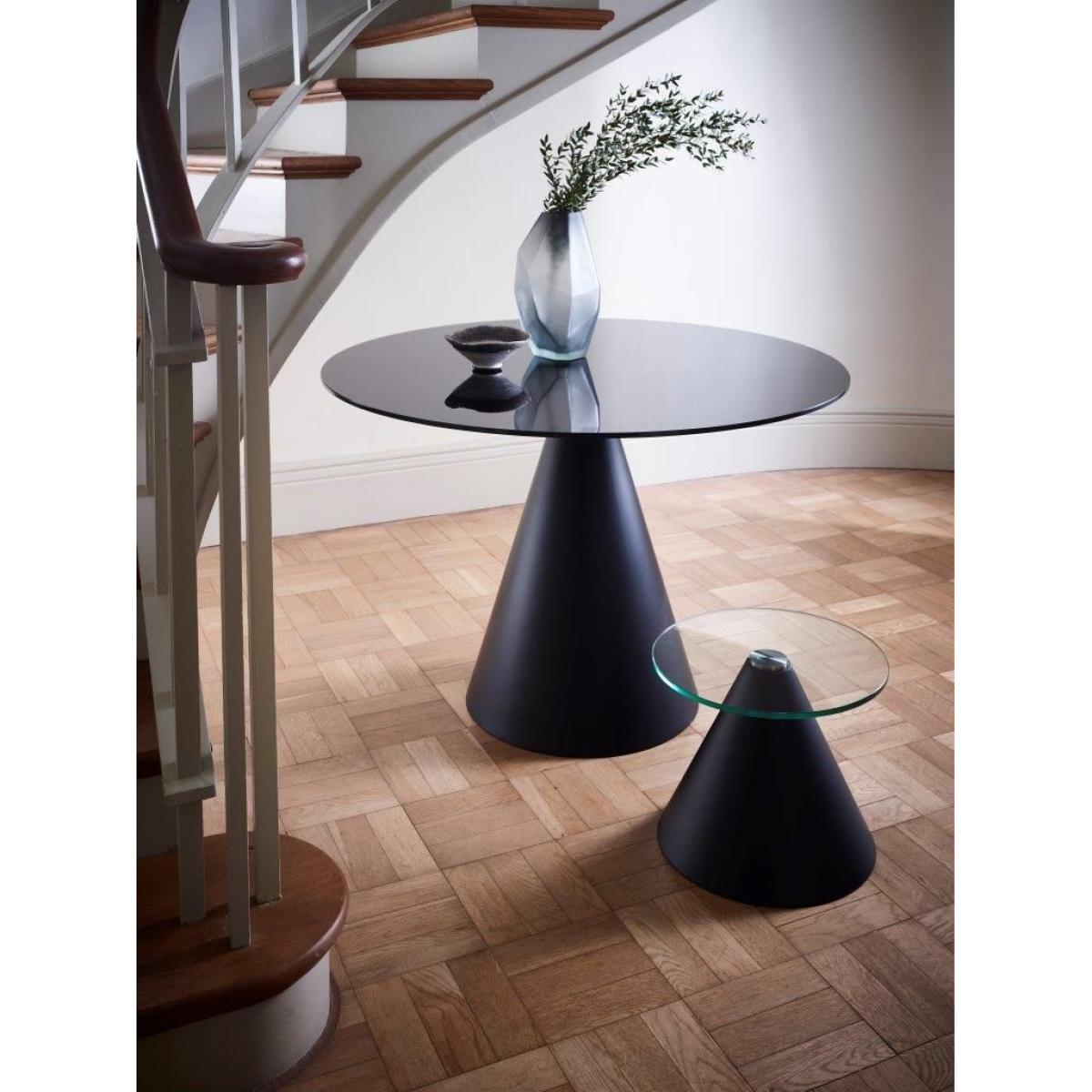 Gillmore Oscar Clear Glass Top & Brass Base Round Side Table – image 2