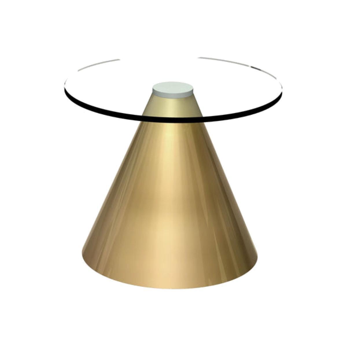 Gillmore Oscar Clear Glass Top & Brass Base Round Side Table – image 1