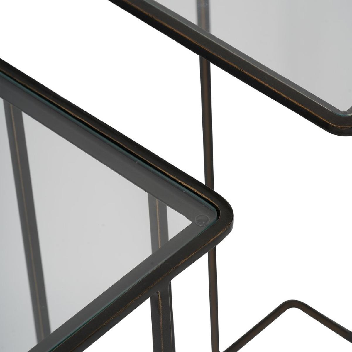 Libra Interiors Linz Set of 2 Glass and Metal Side Tables – image 3