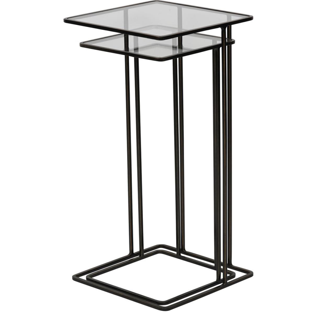 Libra Interiors Linz Set of 2 Glass and Metal Side Tables – image 4