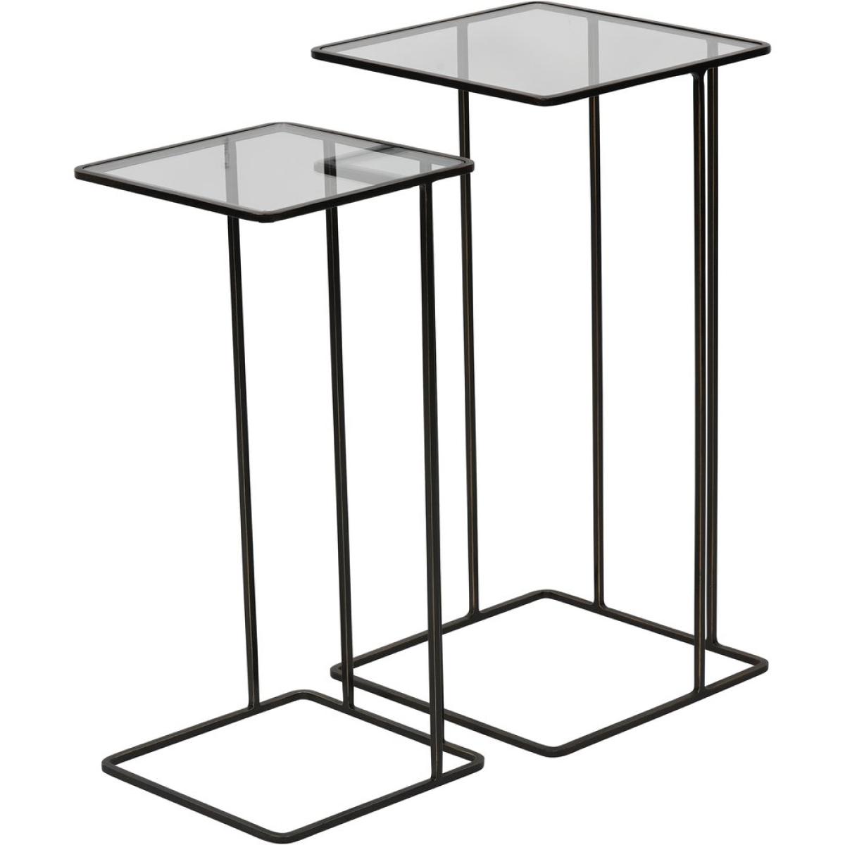 Libra Interiors Linz Set of 2 Glass and Metal Side Tables – image 5