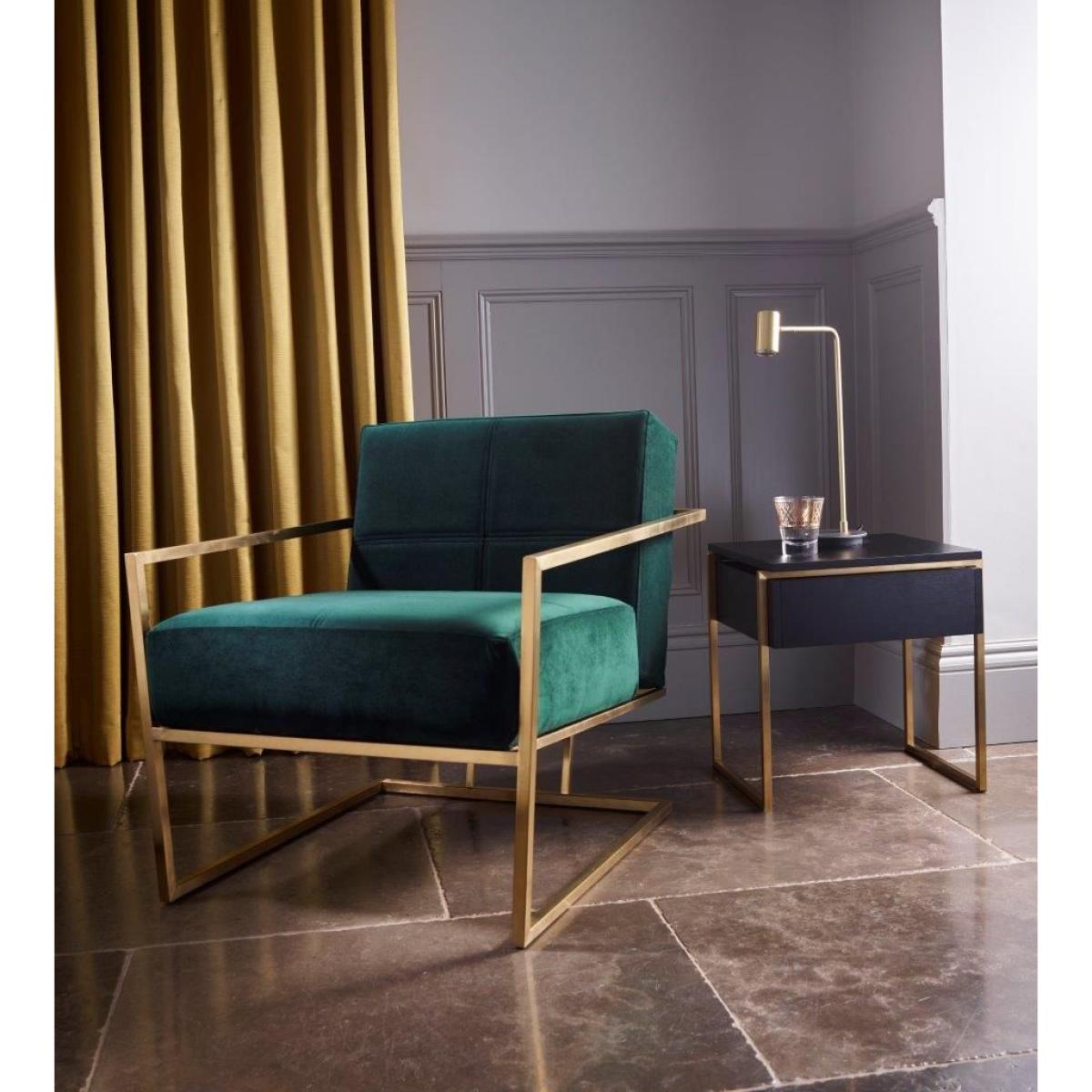 Gillmore Federico Weathered Oak With Brass Frame Side Table – image 2