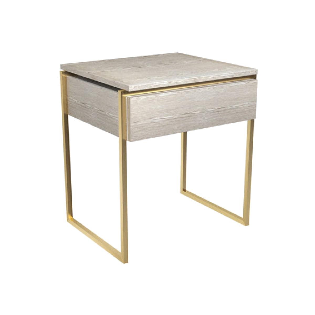 Gillmore Federico Weathered Oak With Brass Frame Side Table – image 1
