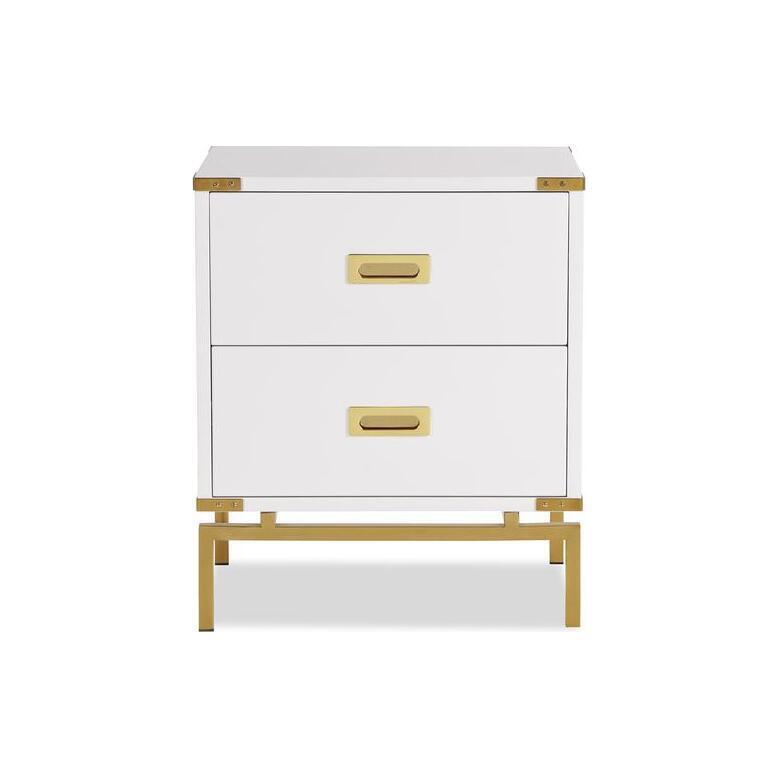 Liang & Eimil Genoa Side Table 2D Polished Brass White High Gloss – image 2