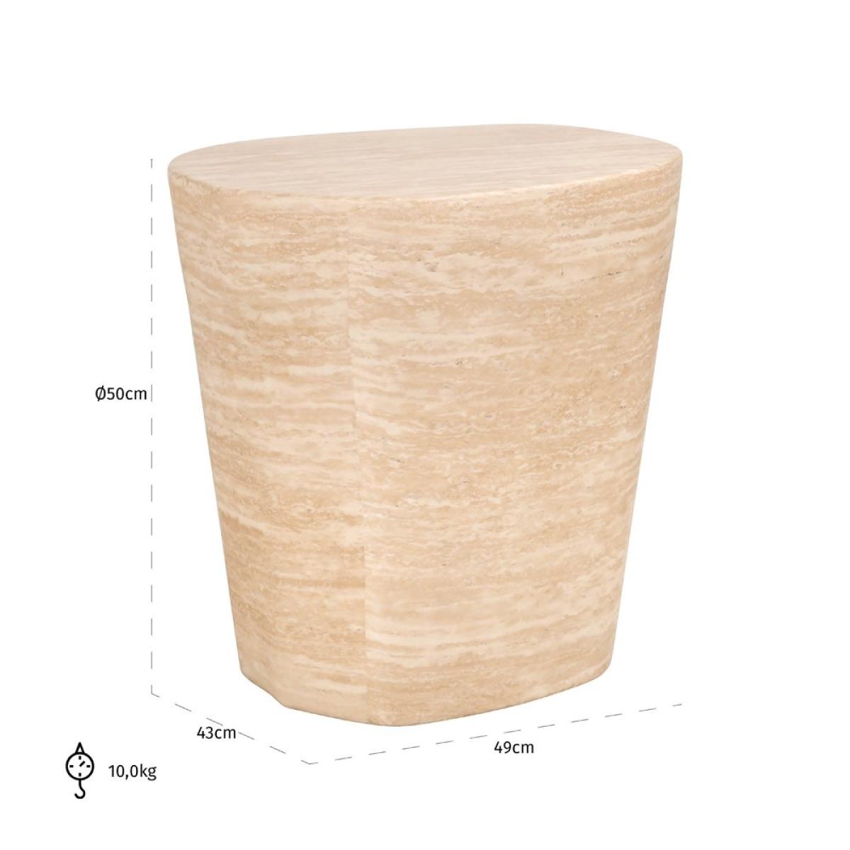 Richmond Interiors Fictus Side Table - Faux Travertine – image 4