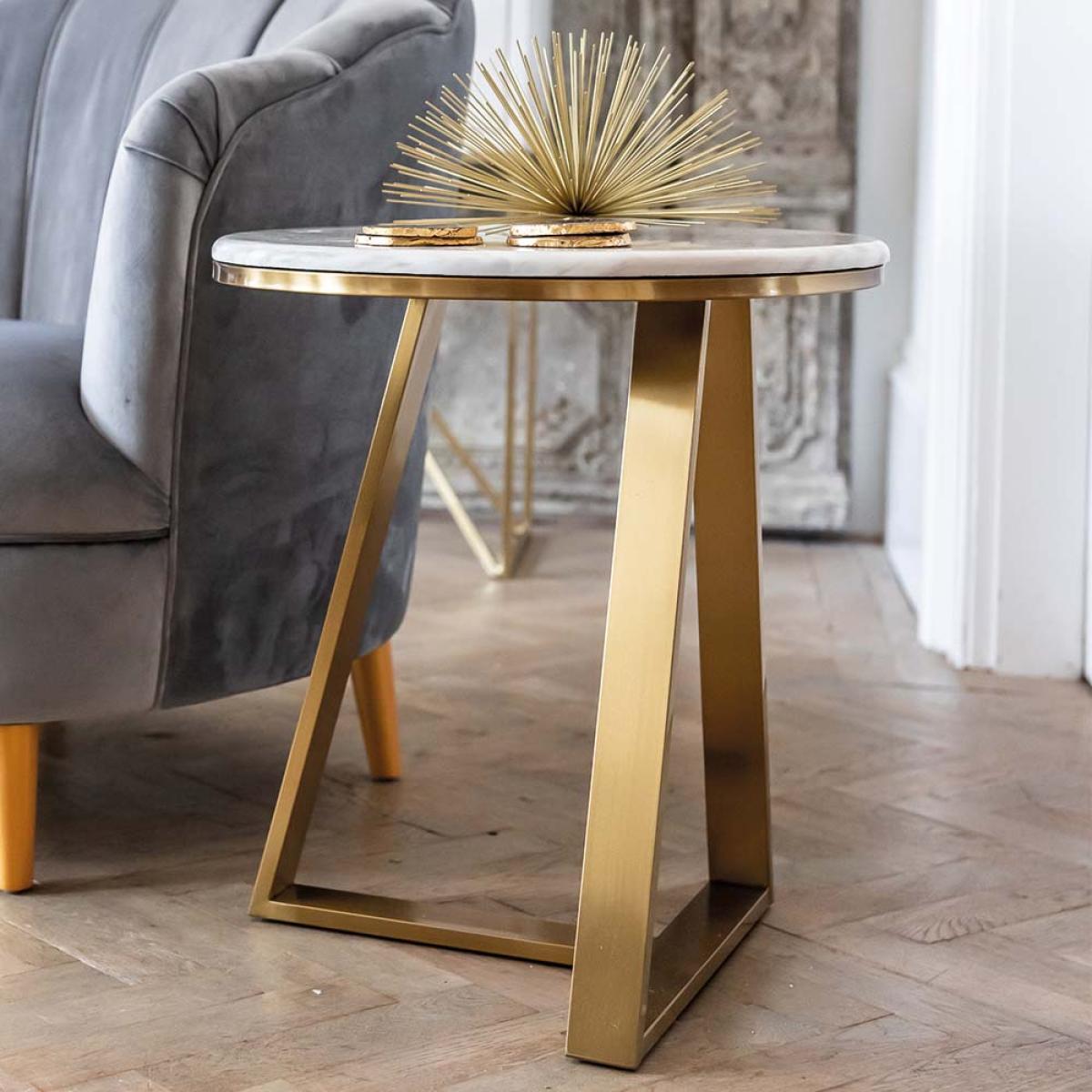 Olivia's April Gold Round Side Table – image 2