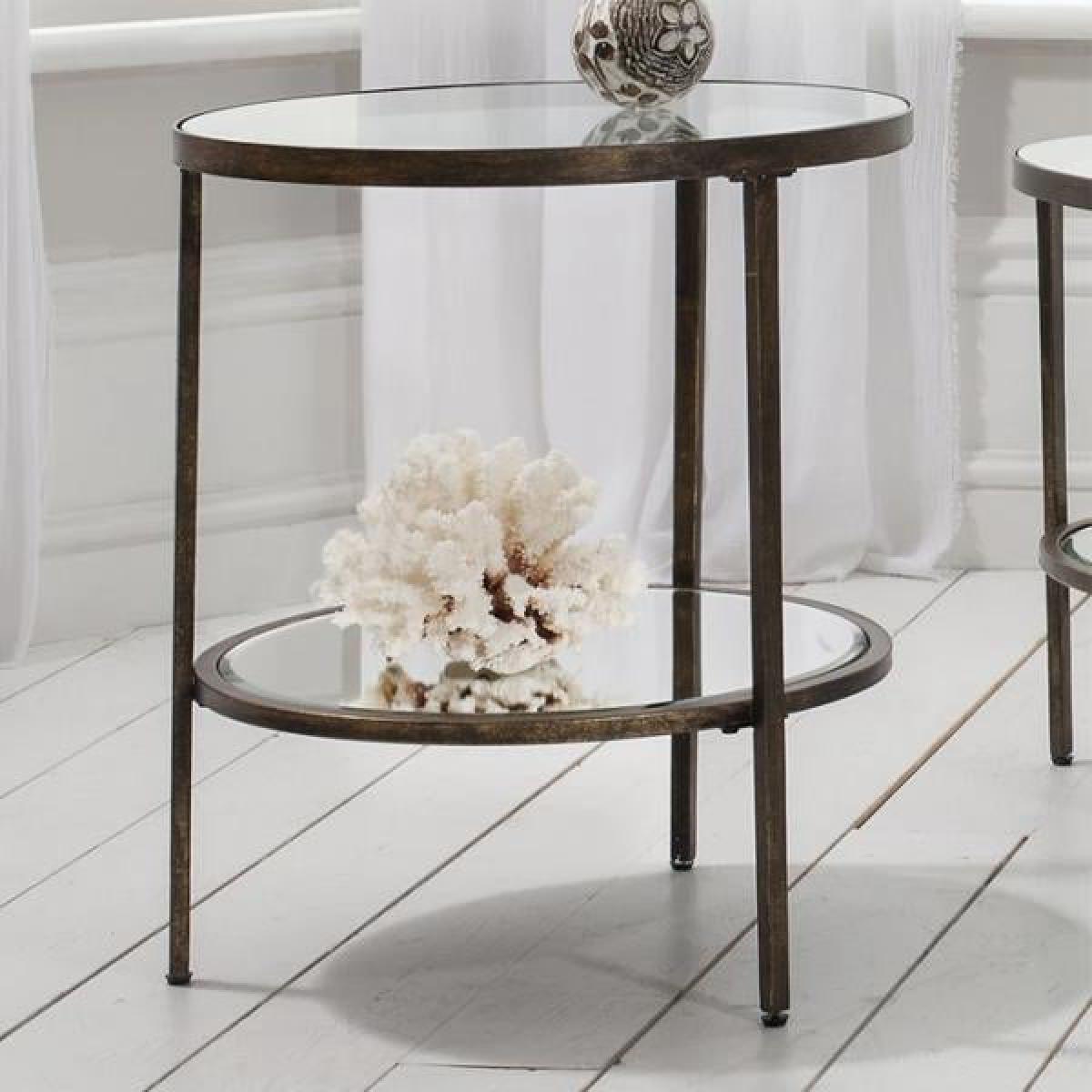 Gallery Interiors Hudson Side Table in Aged Bronze | Outlet