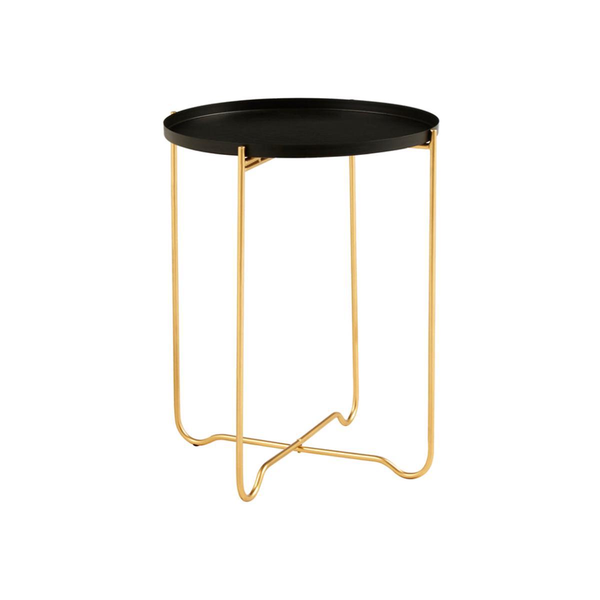 Olivia's Black Iron Top Side Table – image 1