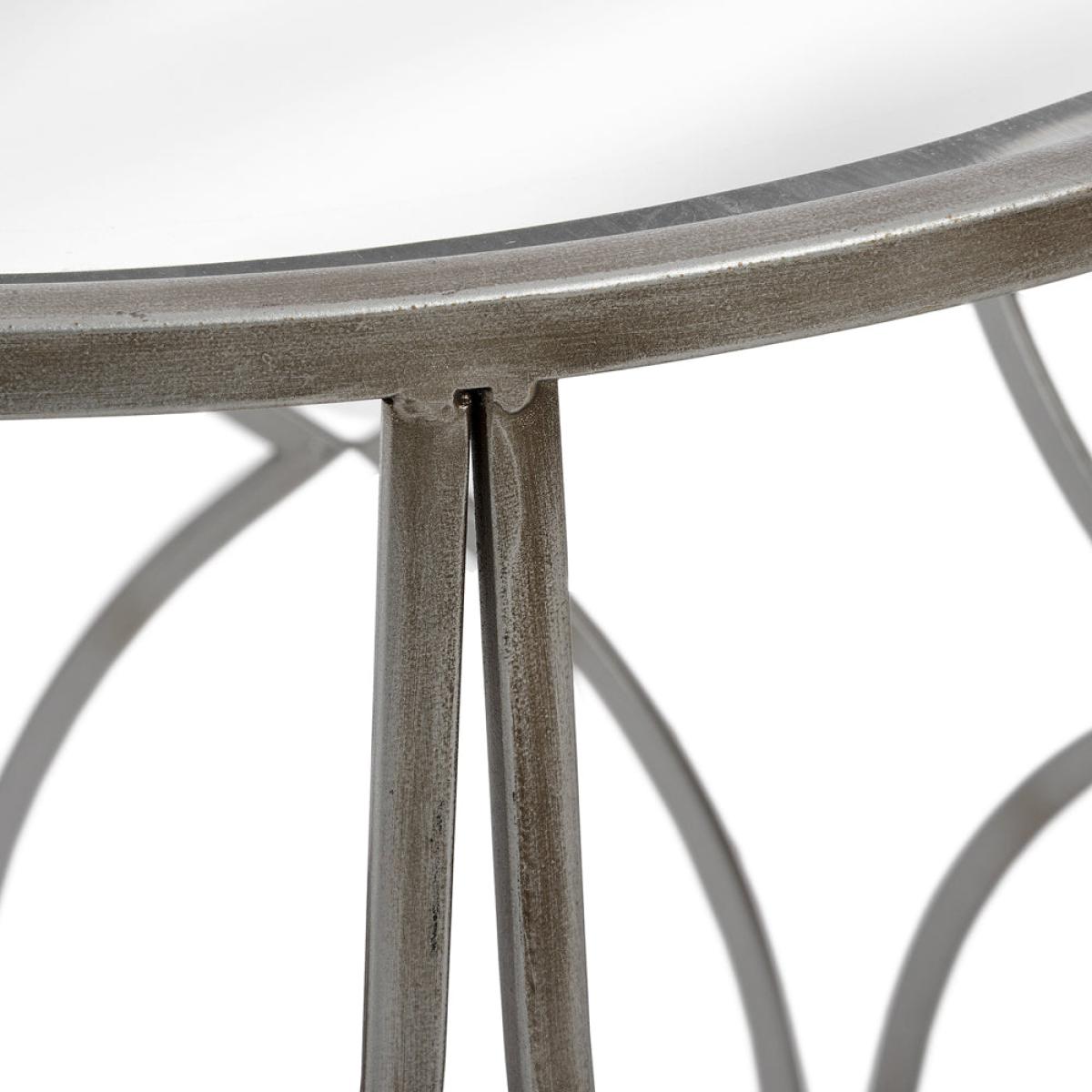 Hill Interiors Set of 2 Lattice Detail Side Tables in Silver – image 2