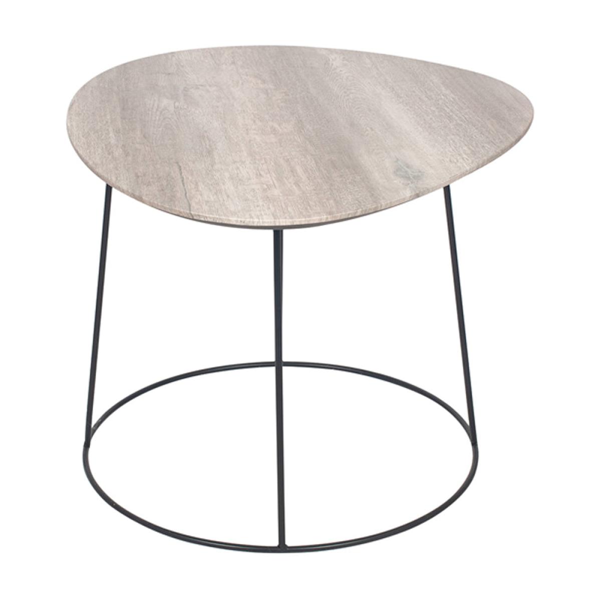 Olivia's KiKo Oak Veneer and Metal Leg Side Table in Monochrome – image 2