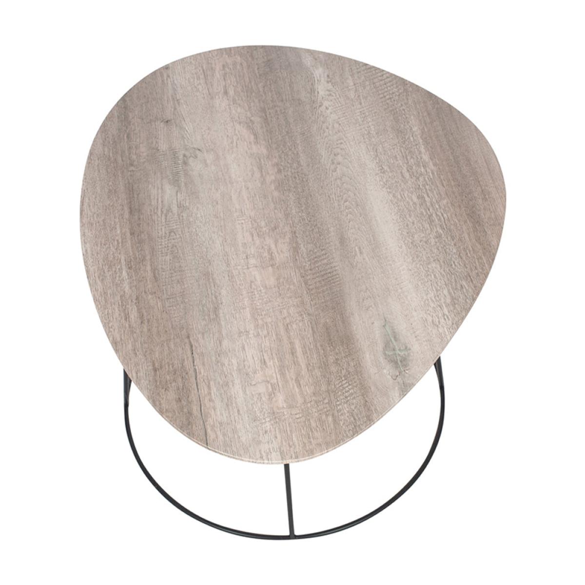 Olivia's KiKo Oak Veneer and Metal Leg Side Table in Monochrome – image 3