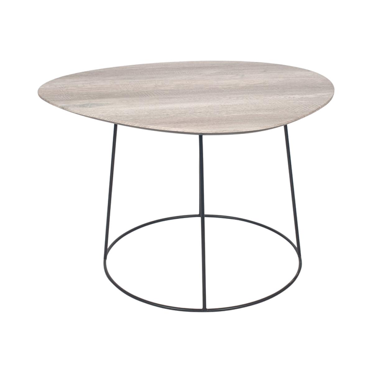 Olivia's KiKo Oak Veneer and Metal Leg Side Table in Monochrome – image 1