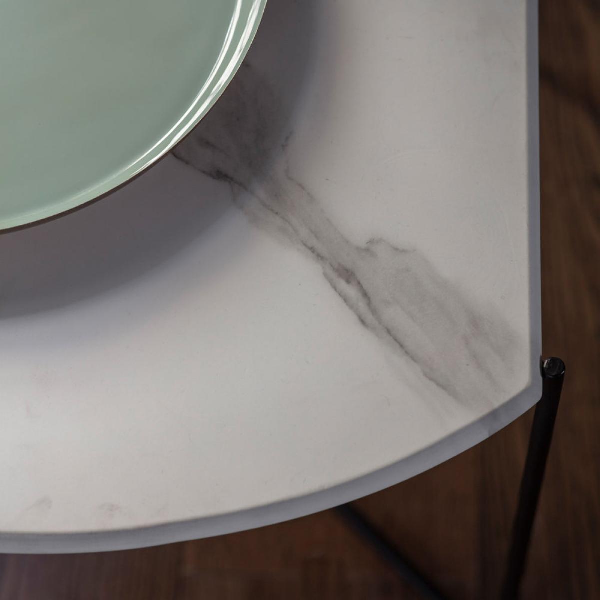 Gallery Interiors Linford Side Table in White Marble – image 3